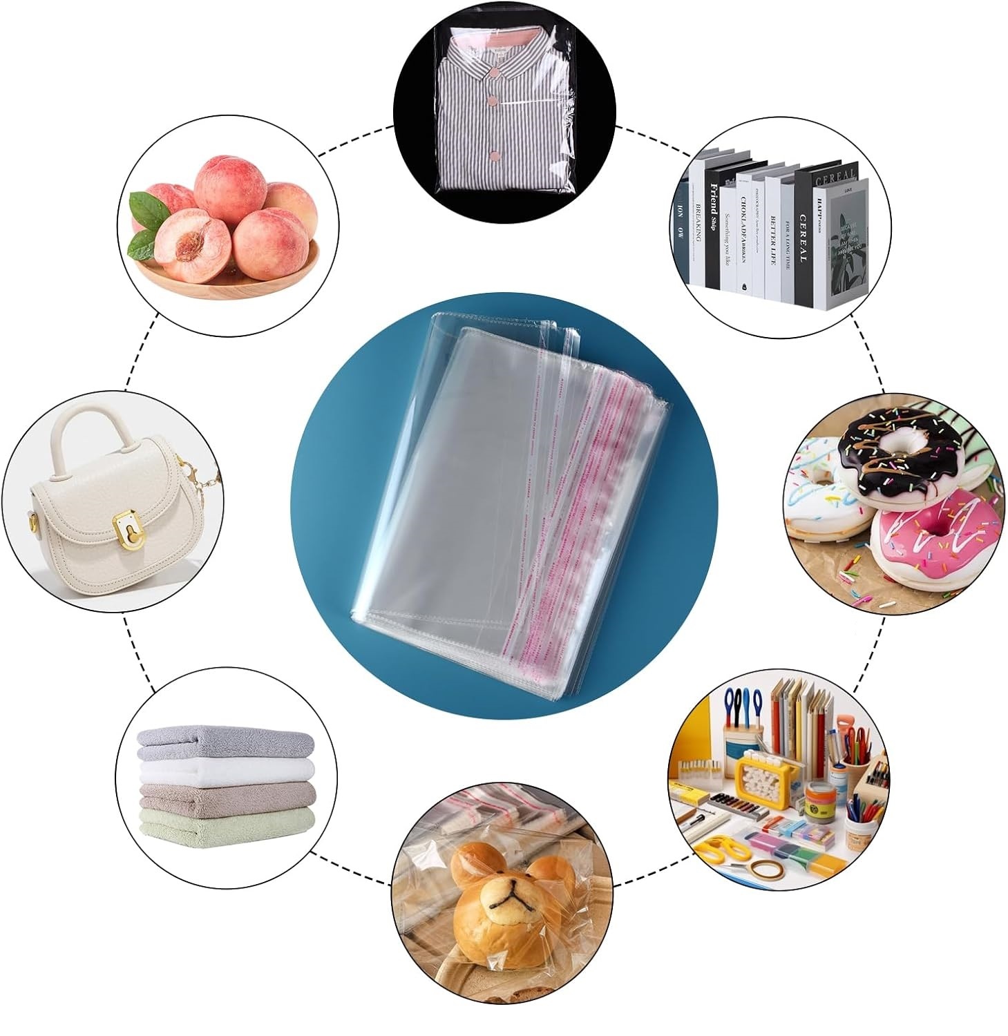 Pochette transparente avec fermeture adhésive