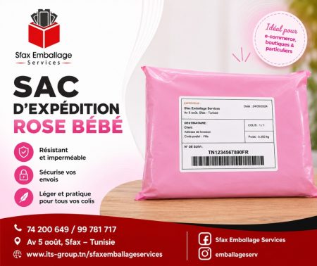 Sac d'expédition rose bébé sans pochette