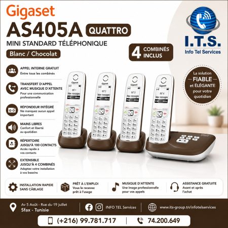 Gigaset AS405A Quattro Blanc / Chocolat