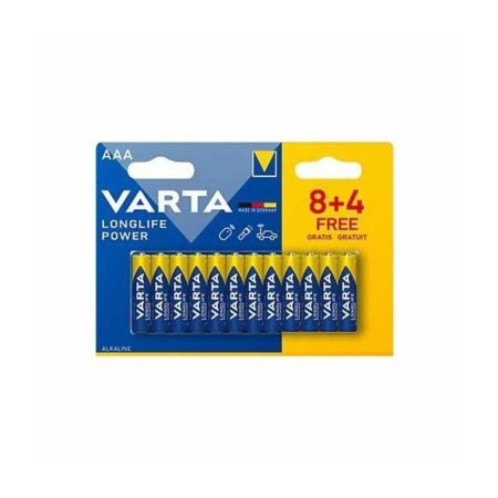 Piles Alcalines VARTA Longlife Power AAA (LR03) 1,5 V – Pack de 12