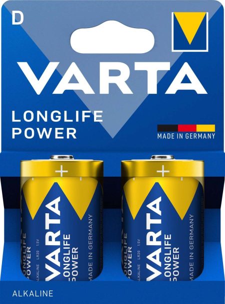 Piles Alcalines VARTA Longlife Power D (LR20) 1,5 V – Blister de 2